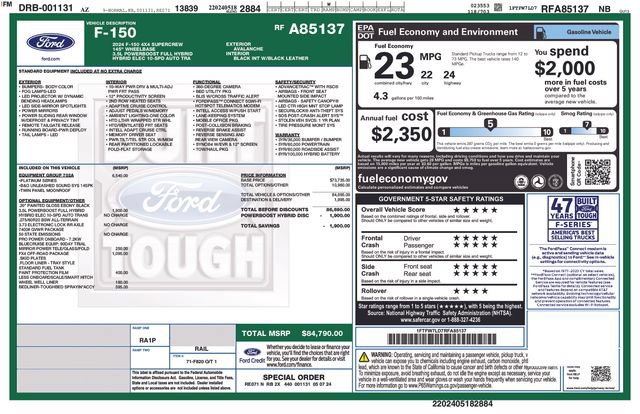 Certified 2024 Ford F150 Platinum w/ Equipment Group 702A High AWD/4WD image 24