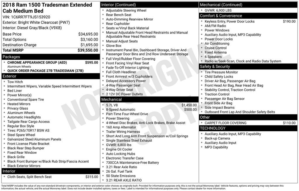 Used 2018 RAM 1500 Tradesman w/ Chrome Appearance Group AWD/4WD image 42