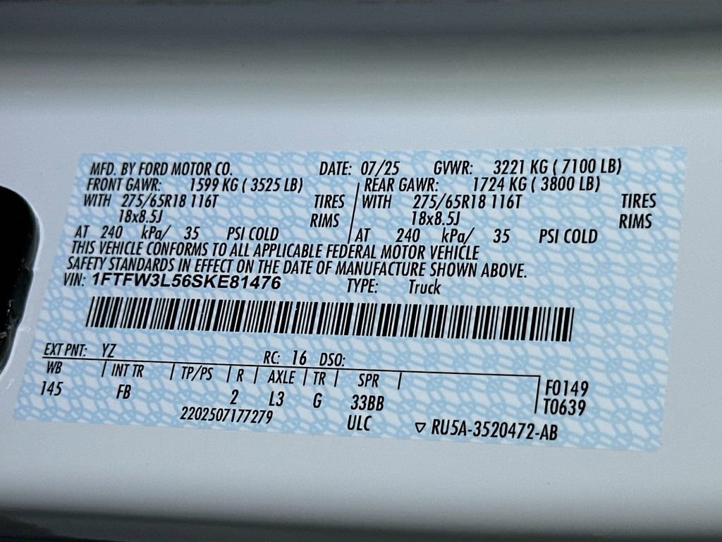 Certified 2025 Ford F150 XLT w/ Equipment Group 301A Standard AWD/4WD image 21