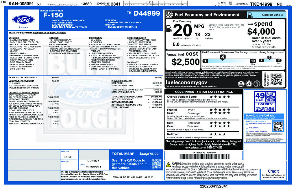 Certified 2026 Ford F150 XLT w/ Equipment Group 302A MID AWD/4WD image 44