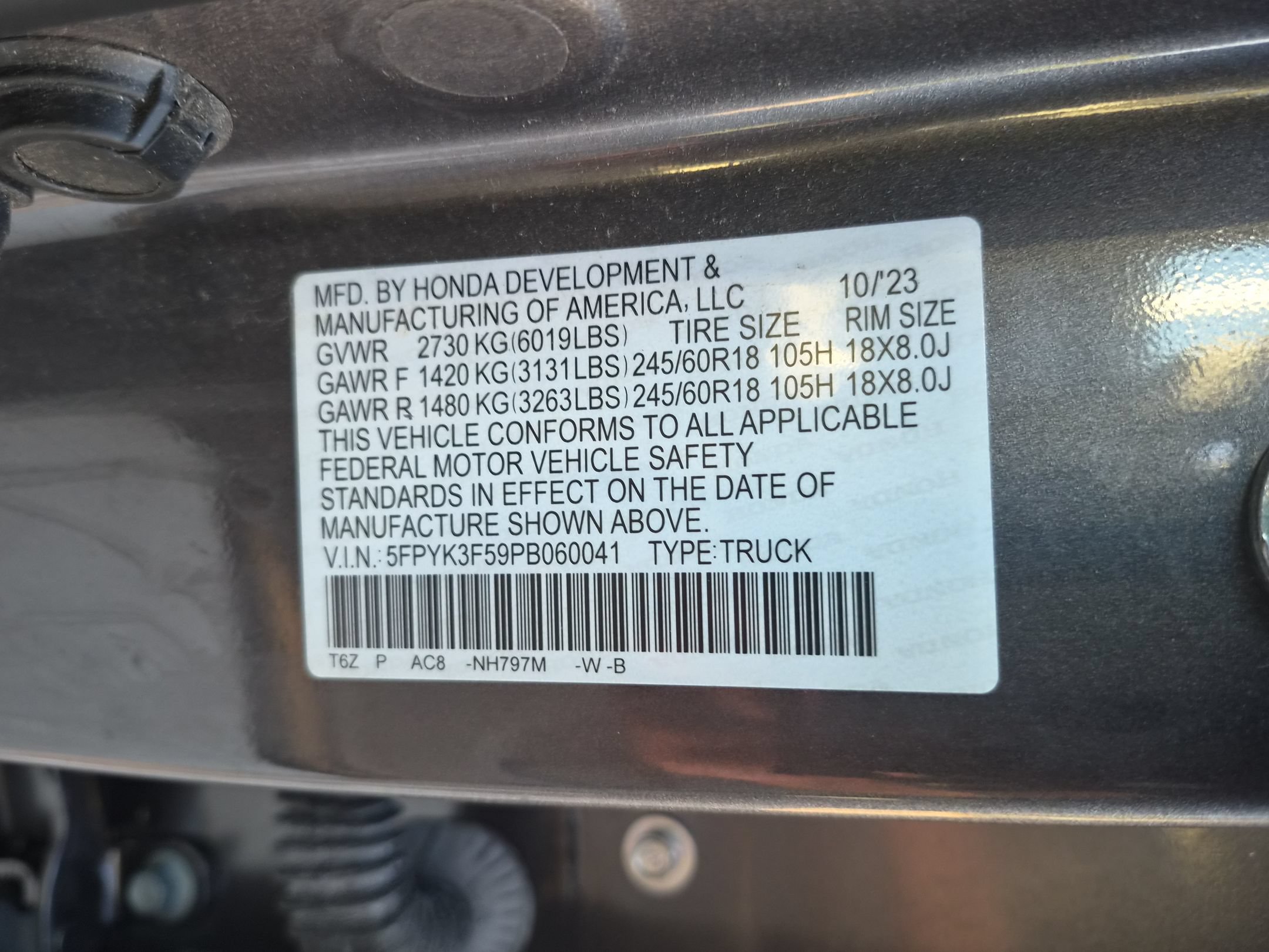 Used 2023 Honda Ridgeline RTL image 38