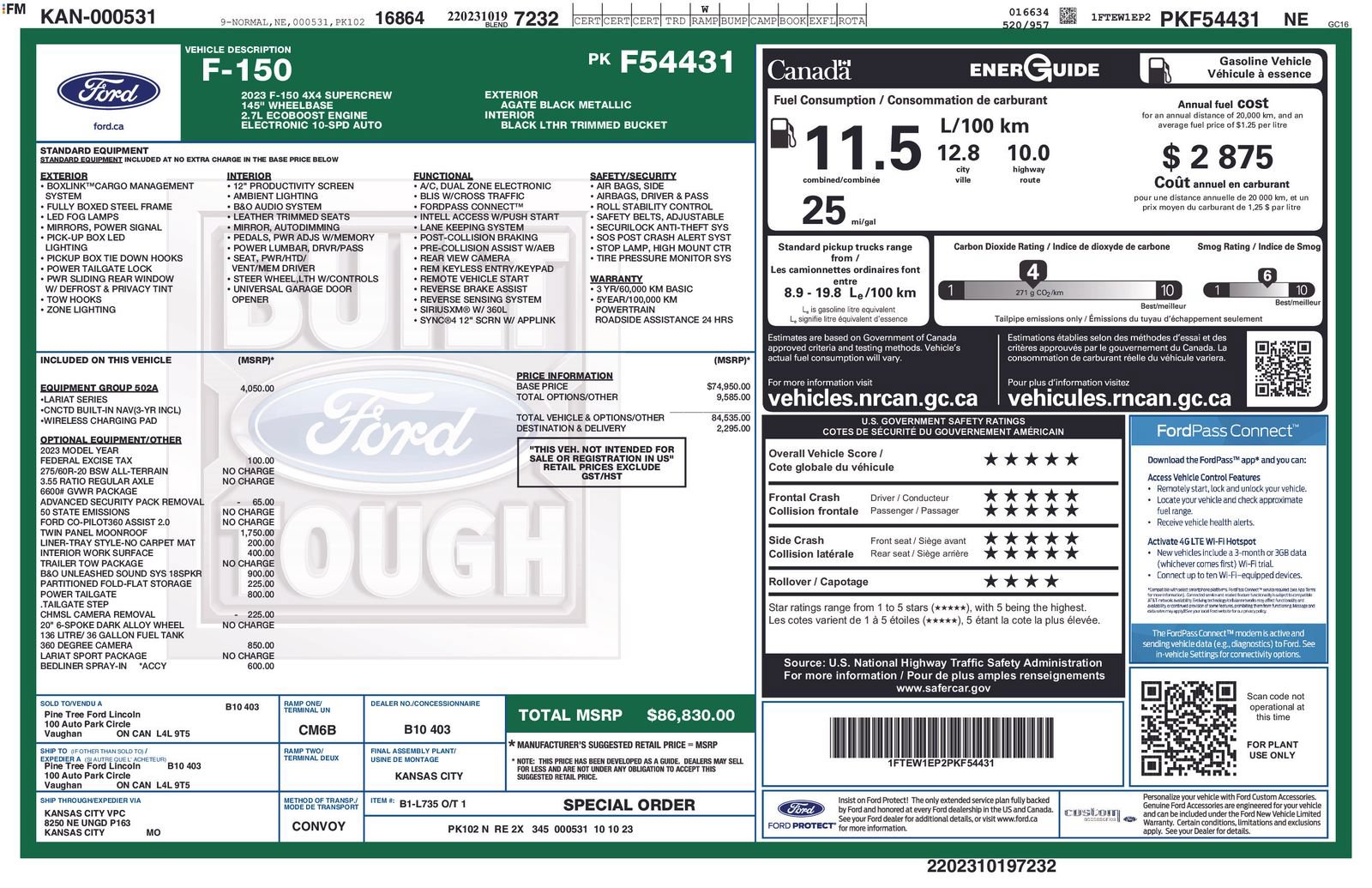 Certified 2023 Ford F150 Lariat w/ Equipment Group 502A High AWD/4WD image 5