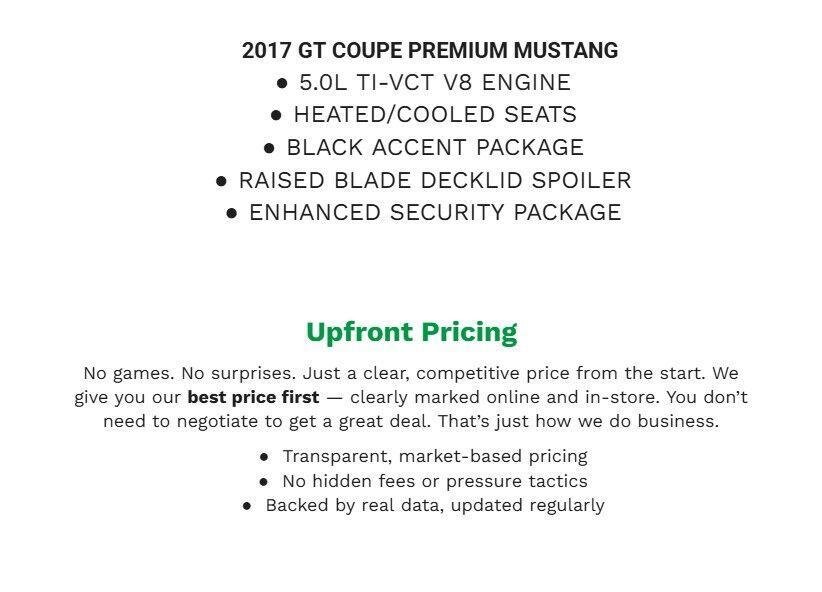Certified 2017 Ford Mustang GT Premium w/ Equipment Group 401A