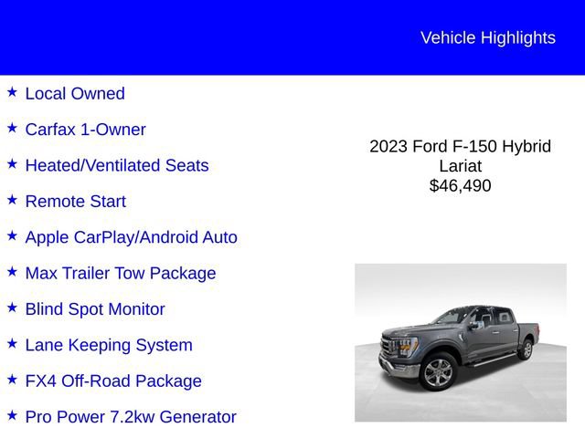 Certified 2023 Ford F150 Lariat w/ Max Trailer Tow Package AWD/4WD image 3