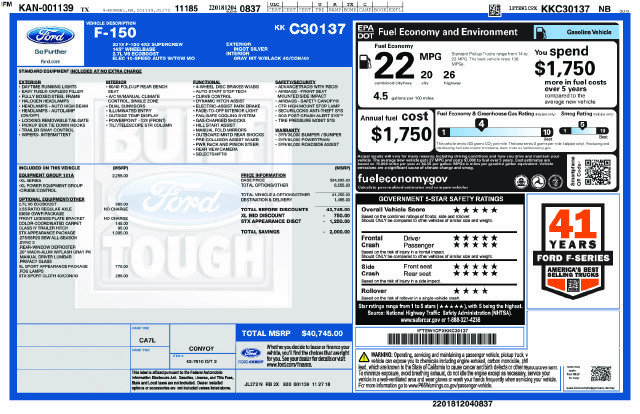 Certified 2019 Ford F150 XL w/ Equipment Group 101A Mid RWD image 27