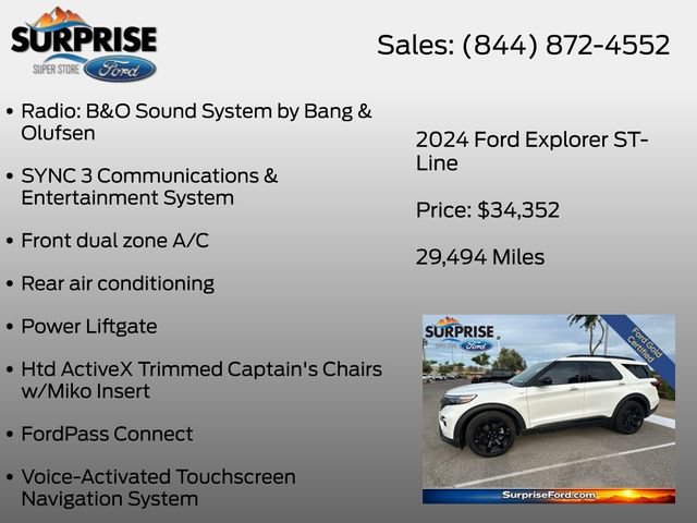 Certified 2024 Ford Explorer ST-Line w/ Class IV Trailer Tow Package RWD image 13