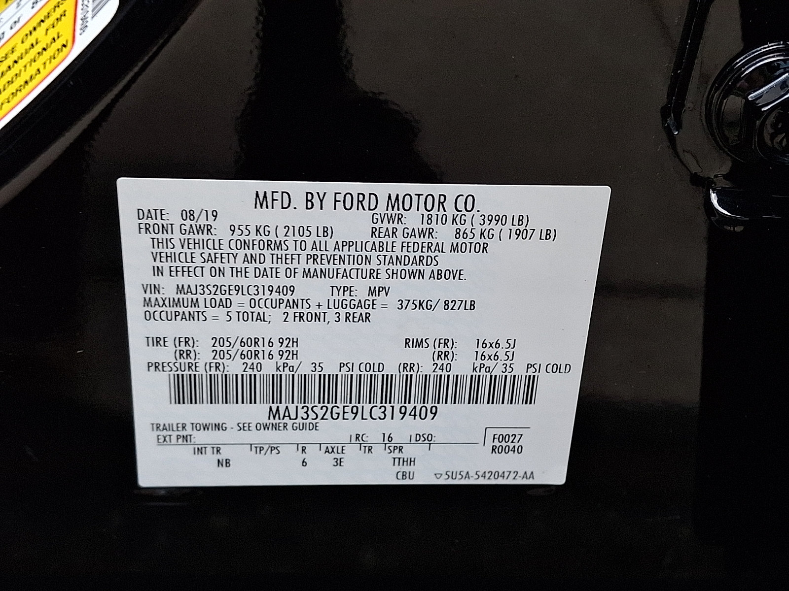 Certified 2020 Ford EcoSport SE w/ SE Convenience Package FWD image 27