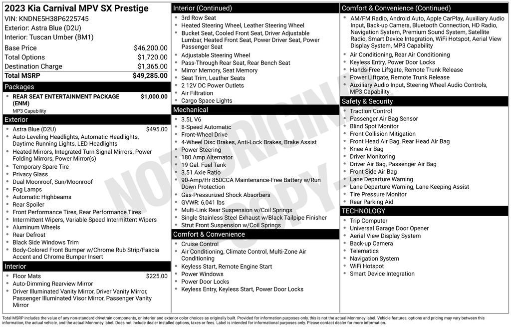 Used 2023 Kia Carnival SX Prestige image 47