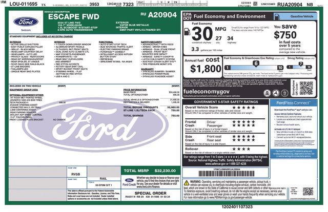 Certified 2024 Ford Escape ST-Line w/ Tech Pack #1 image 27