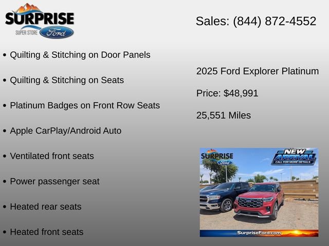 Certified 2025 Ford Explorer Platinum w/ Ultimate Package AWD/4WD image 18