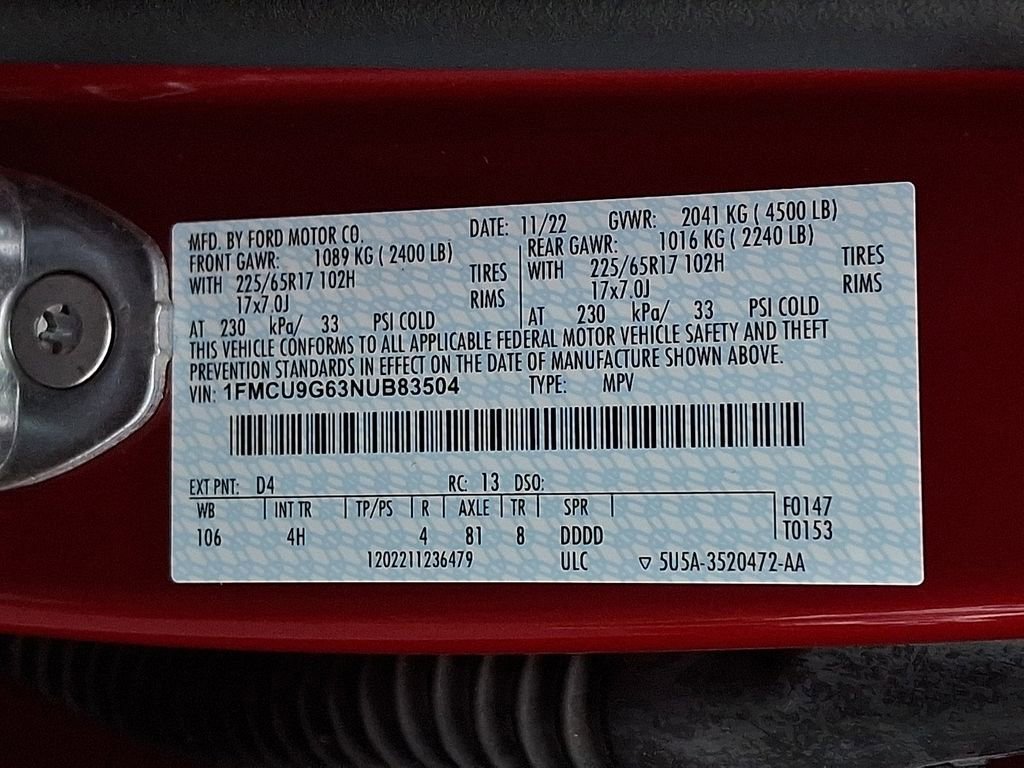 Certified 2022 Ford Escape SE w/ Convenience Package image 25