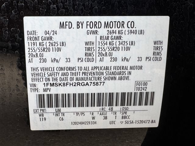 Certified 2024 Ford Explorer Limited w/ Equipment Group 301A AWD/4WD image 32