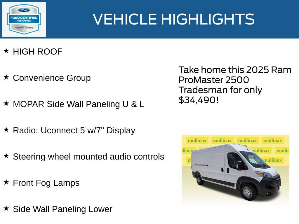 Used 2025 RAM ProMaster 2500 w/ Convenience Group FWD image 23
