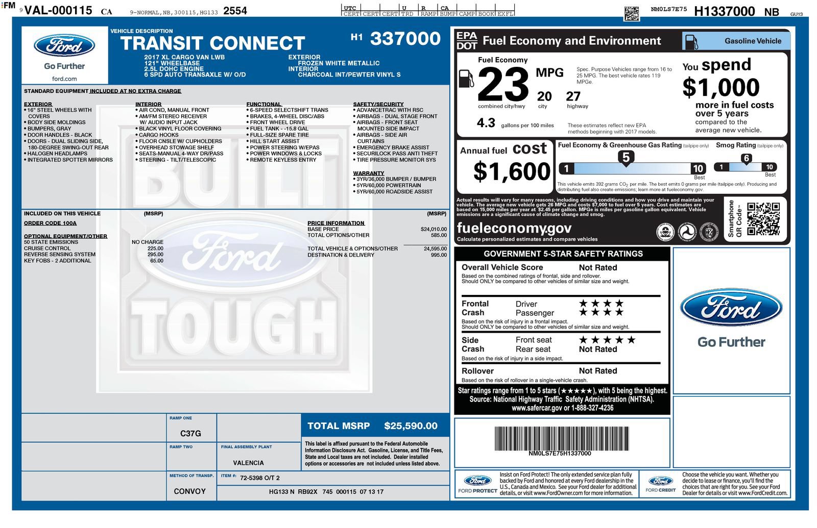 Certified 2017 Ford Transit Connect XL FWD image 29