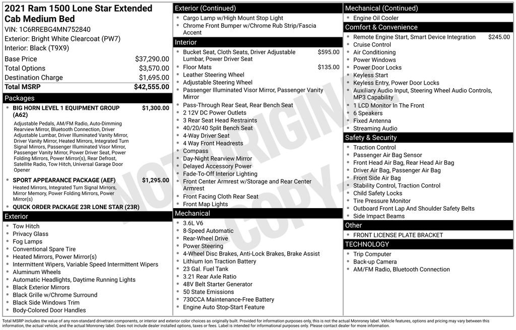 Used 2021 RAM 1500 Lone Star RWD image 40