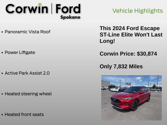Certified 2024 Ford Escape ST-Line Elite w/ Premium Technology Package AWD/4WD image 18