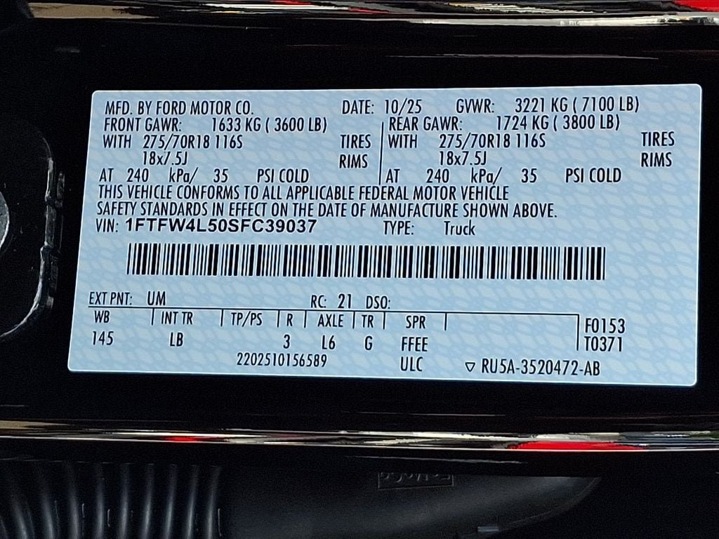 Certified 2025 Ford F150 Tremor w/ Bed Utility Package AWD/4WD image 29