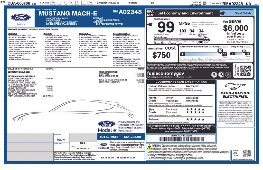 Certified 2024 Ford Mustang Mach-E Premium AWD/4WD image 48