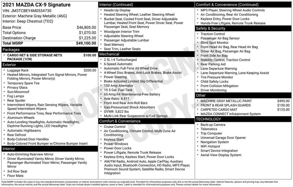 Used 2021 MAZDA CX-9 Signature image 10