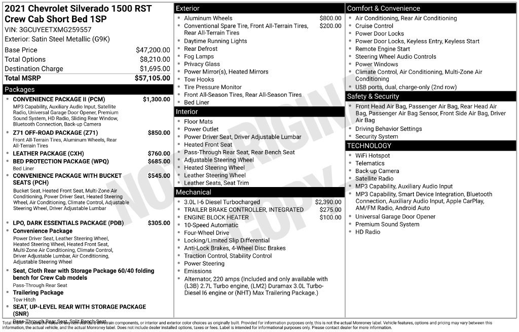 Used 2021 Chevrolet Silverado 1500 RST w/ Convenience Package II AWD/4WD image 26