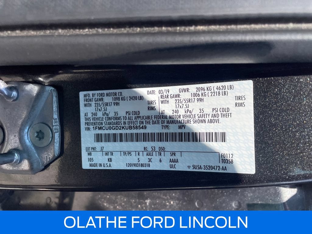 Certified 2019 Ford Escape SE FWD image 22