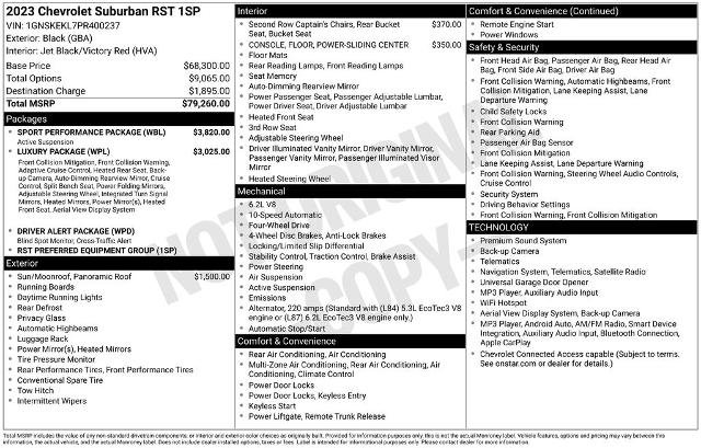 Used 2023 Chevrolet Suburban RST w/ Sport Performance Package AWD/4WD image 5