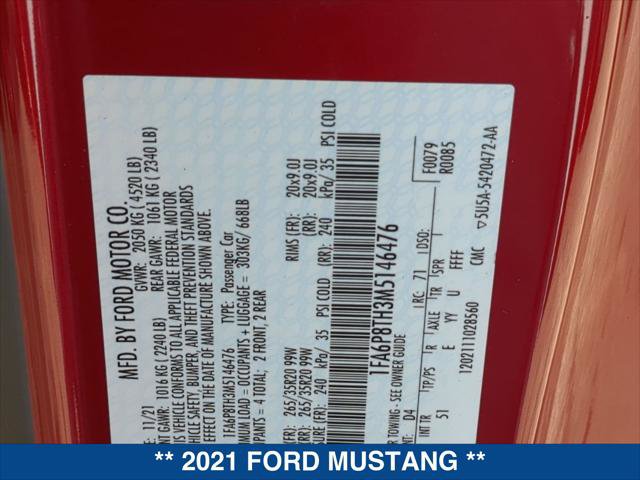 Certified 2021 Ford Mustang Premium w/ Equipment Group 201A RWD image 23