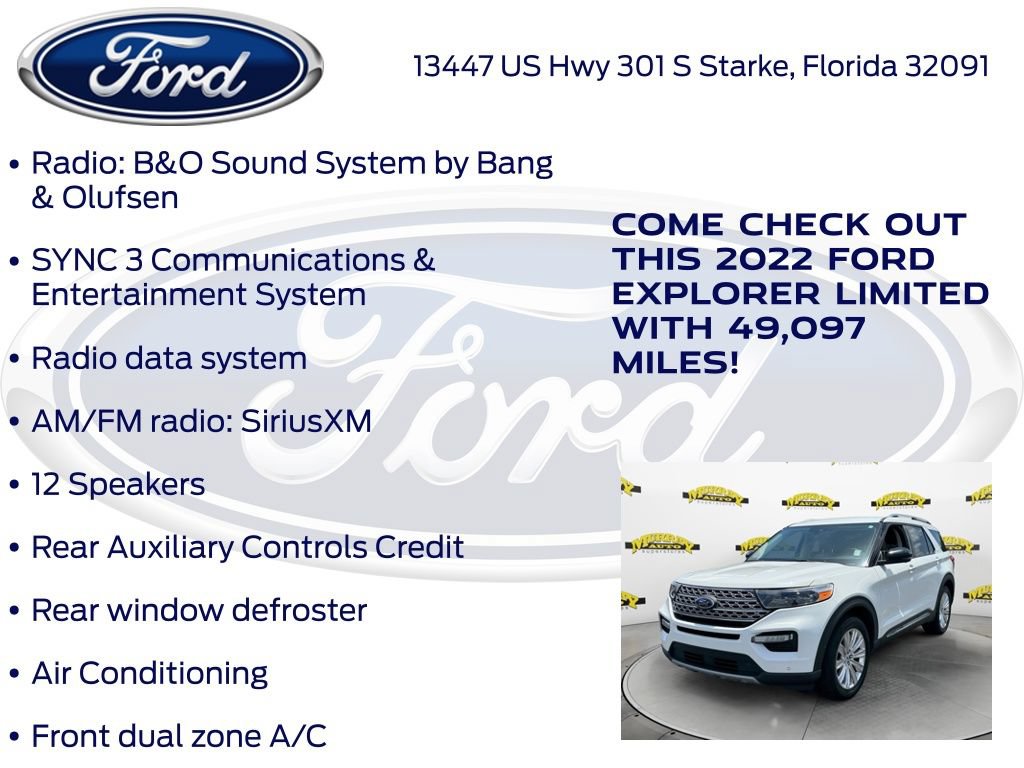 Certified 2022 Ford Explorer Limited w/ Equipment Group 301A RWD image 27