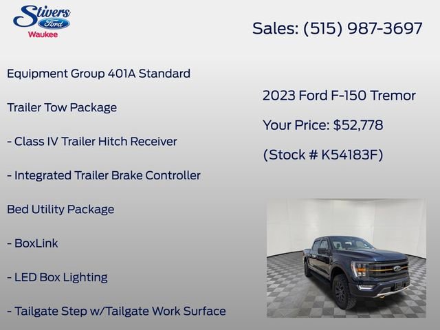 Certified 2023 Ford F150 Tremor w/ Trailer Tow Package AWD/4WD image 8