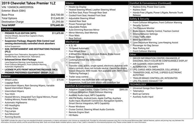 Used 2019 Chevrolet Tahoe Premier w/ Premier Plus Edition AWD/4WD image 41