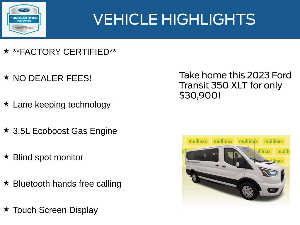 Certified 2023 Ford Transit 350 XLT image 15