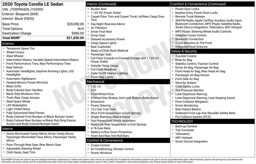 Used 2020 Toyota Corolla LE image 10