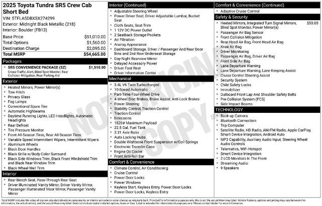Used 2025 Toyota Tundra SR5 w/ SR5 Convenience Package AWD/4WD image 8