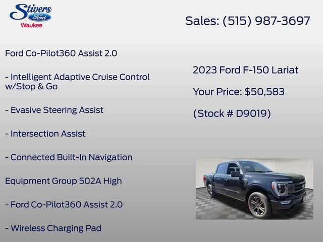 Certified 2023 Ford F150 Lariat w/ Equipment Group 502A High AWD/4WD image 8