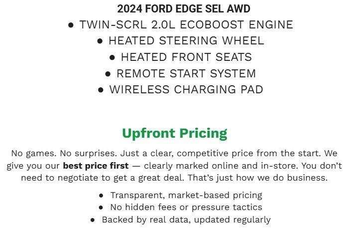 Certified 2024 Ford Edge SEL w/ Convenience Package AWD/4WD image 2