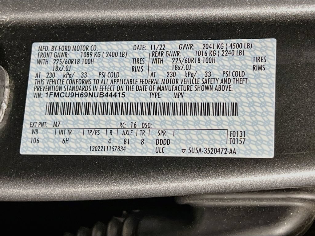Certified 2022 Ford Escape SEL AWD/4WD image 36