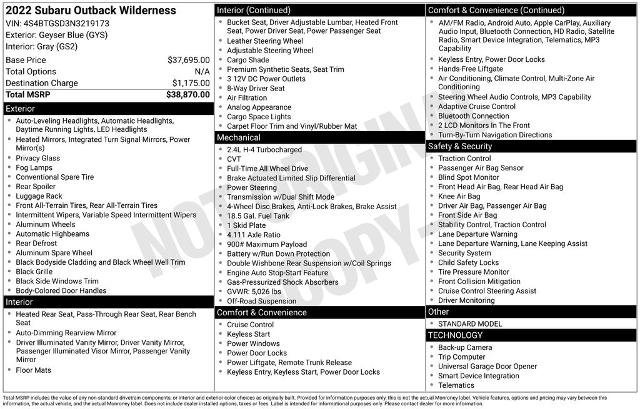 Used 2022 Subaru Outback Wilderness AWD/4WD image 9