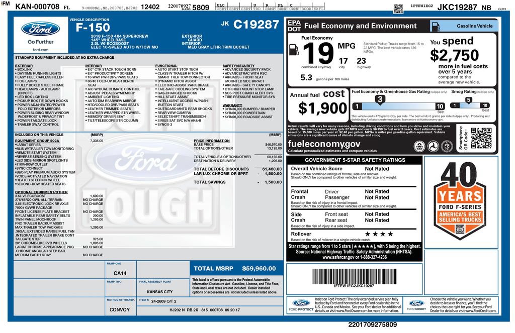Certified 2018 Ford F150 Lariat w/ Equipment Group 502A Luxury AWD/4WD image 12