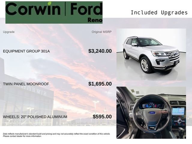 Certified 2018 Ford Explorer Limited w/ Equipment Group 301A image 10