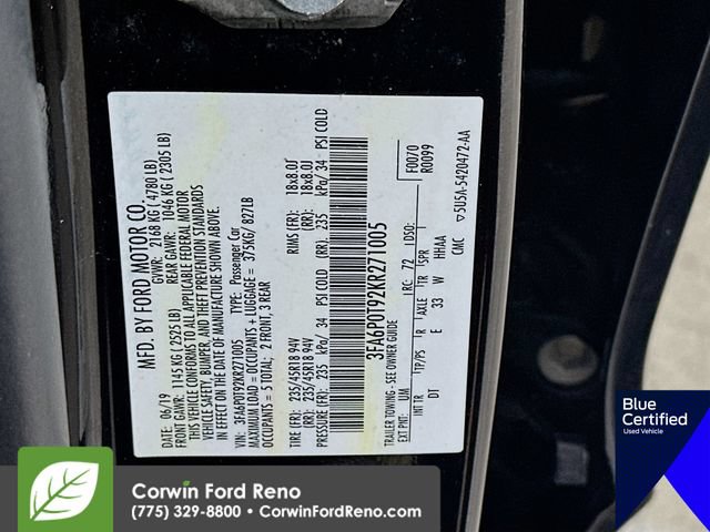 Certified 2019 Ford Fusion SE AWD/4WD image 34