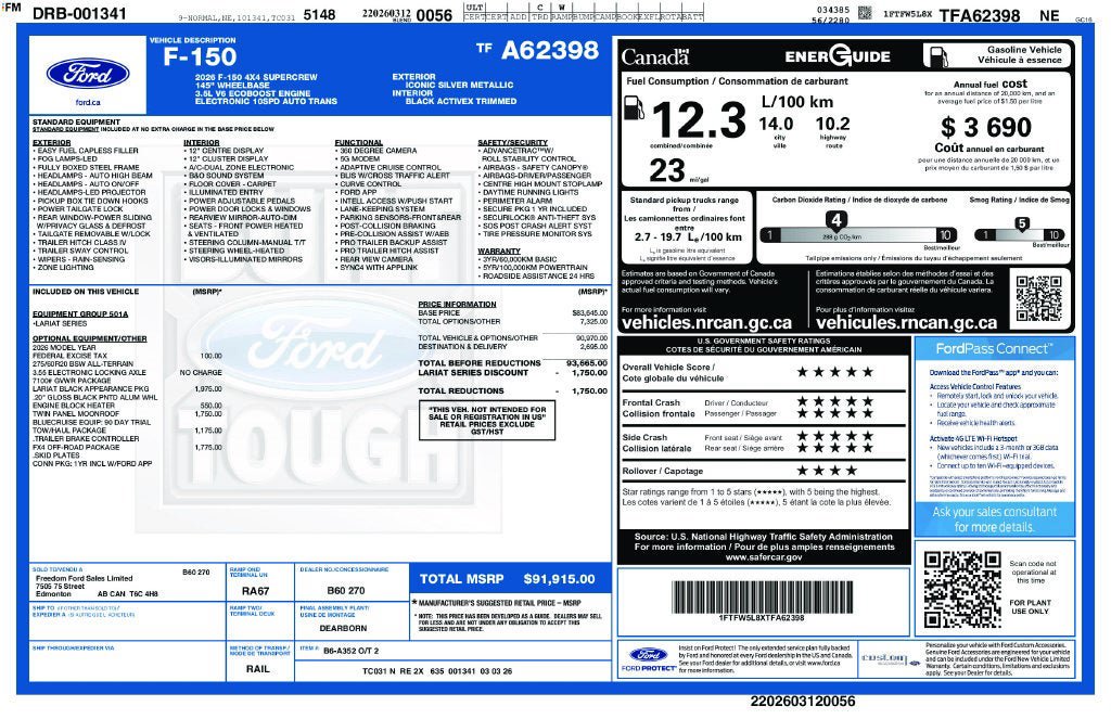 Certified 2026 Ford F150 Lariat AWD/4WD image 3