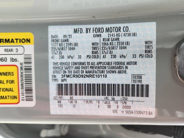 Certified 2022 Ford Bronco Sport Badlands AWD/4WD image 26