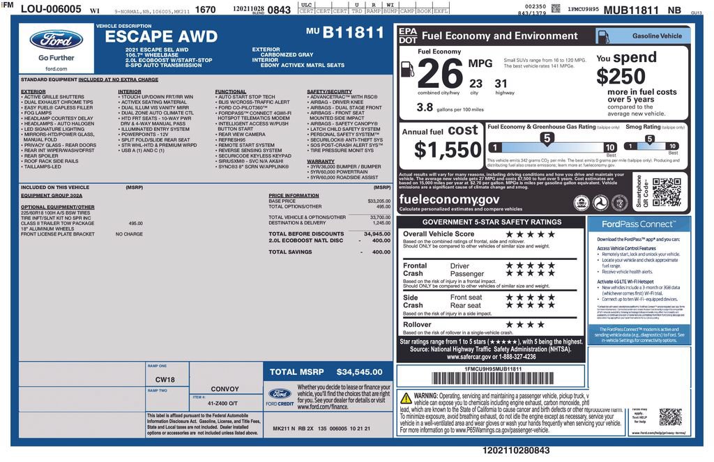 Certified 2021 Ford Escape SEL w/ Class II Trailer Tow Package AWD/4WD image 4