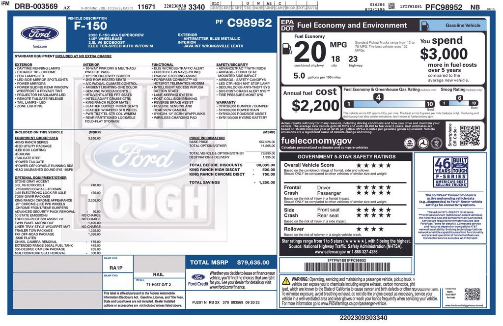 Certified 2023 Ford F150 King Ranch w/ Equipment Group 601A High AWD/4WD image 37