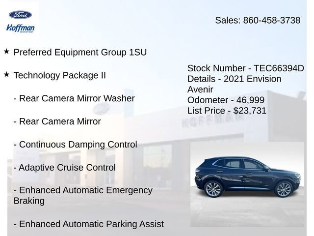 Used 2021 Buick Envision Avenir w/ Technology Package II image 9