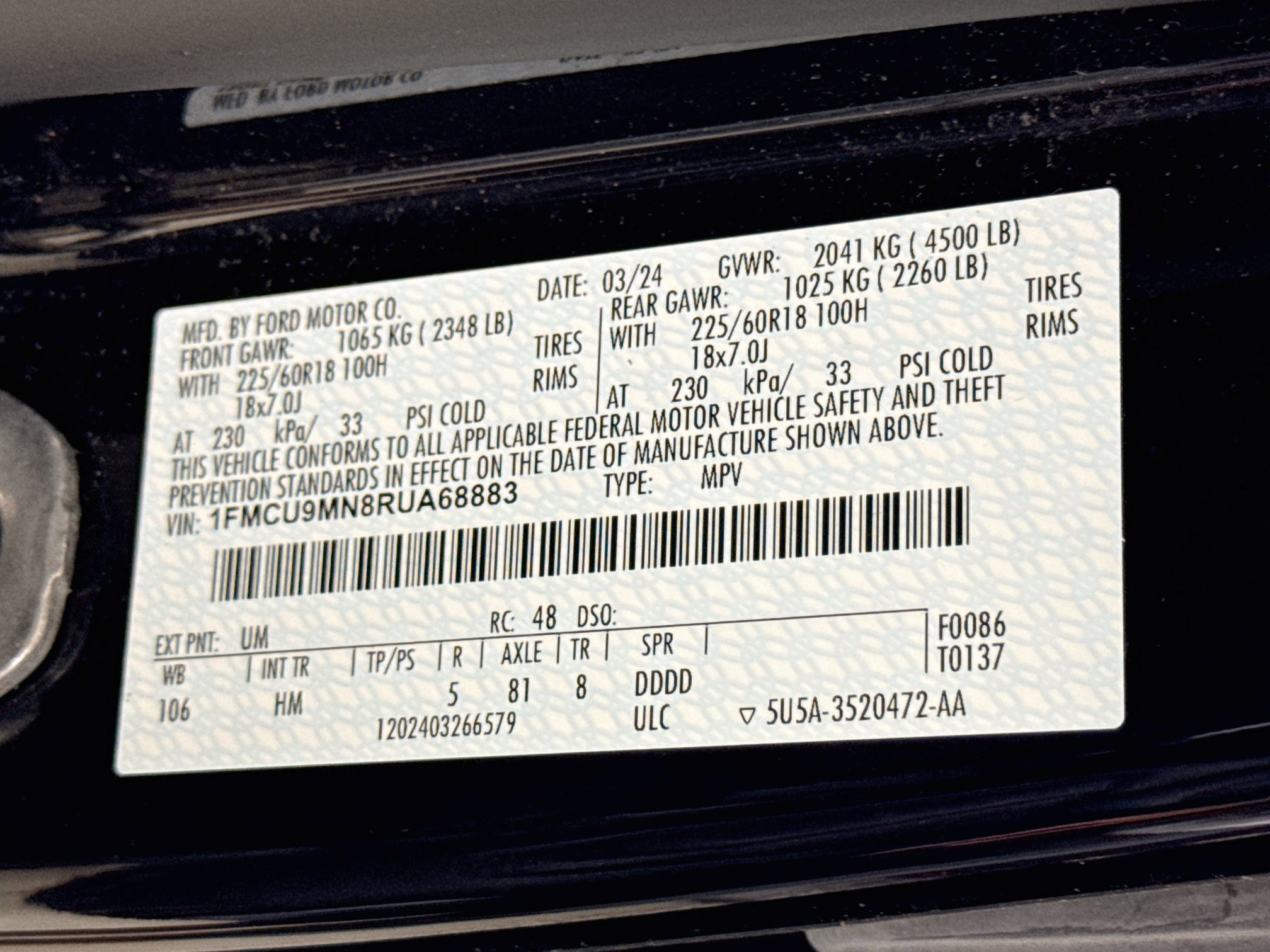 Certified 2024 Ford Escape ST-Line w/ Tech Pack #1 AWD/4WD image 32
