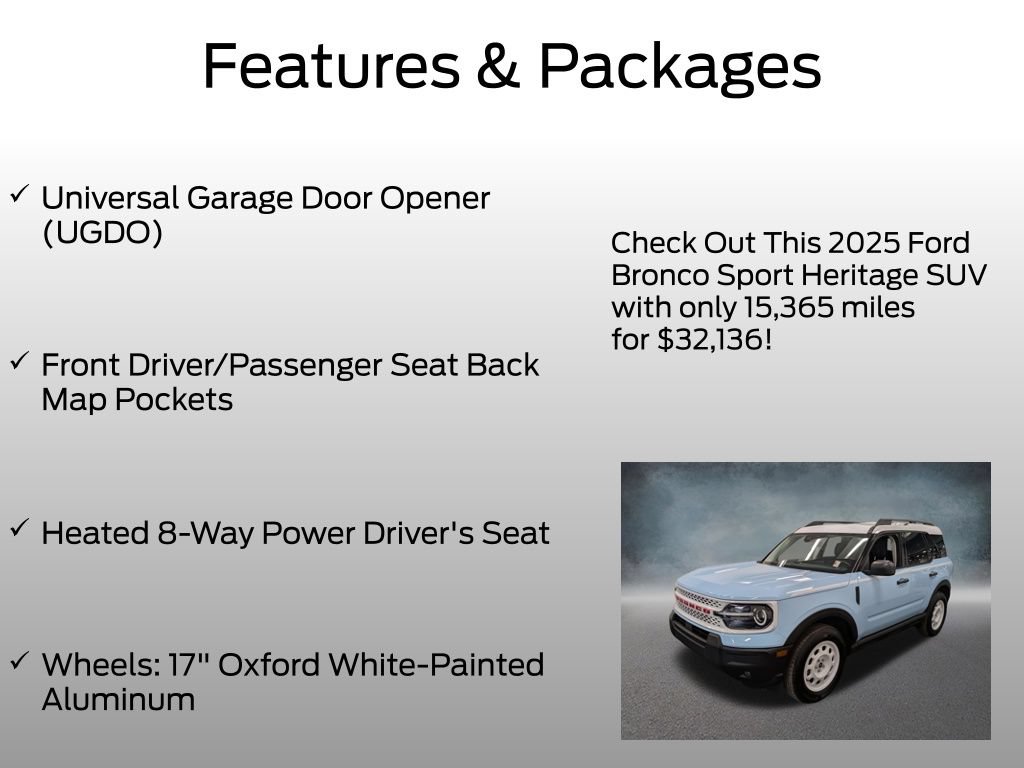 Certified 2025 Ford Bronco Sport Heritage w/ Convenience Package AWD/4WD image 8