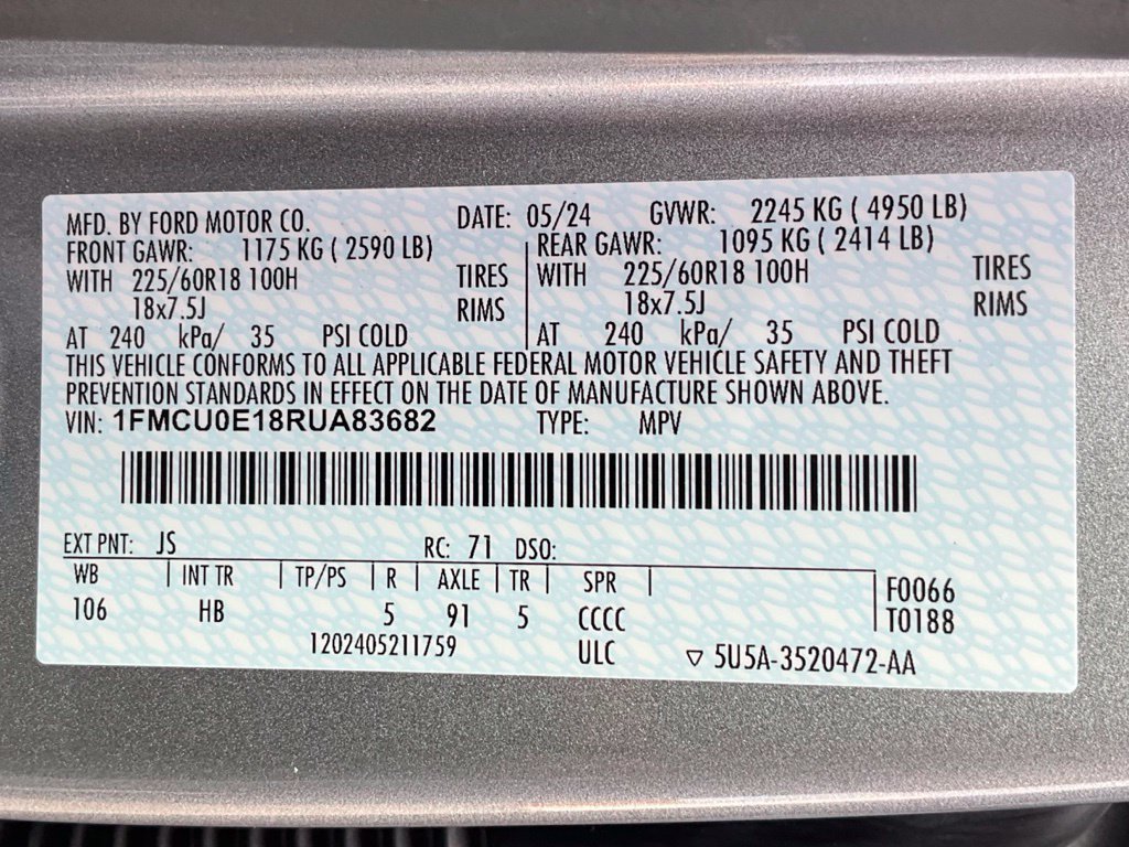 Certified 2024 Ford Escape SE FWD image 51