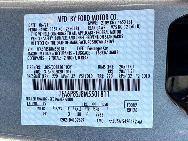 Certified 2021 Ford Mustang Shelby GT500 w/ Carbon Fiber Track Pack RWD image 33
