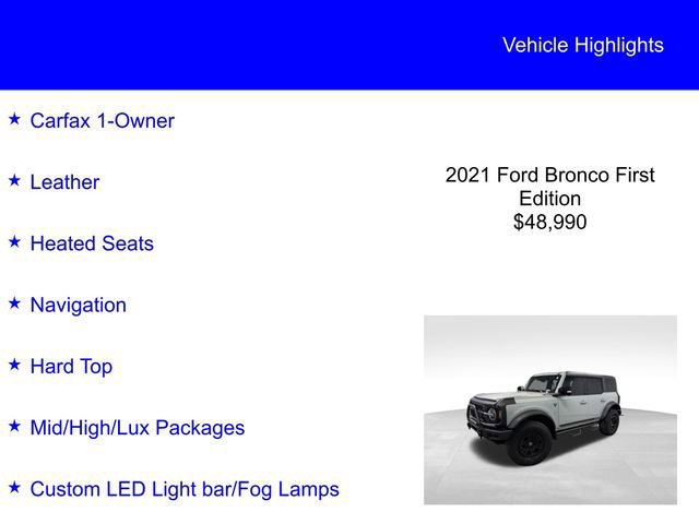 Certified 2021 Ford Bronco First Edition image 6